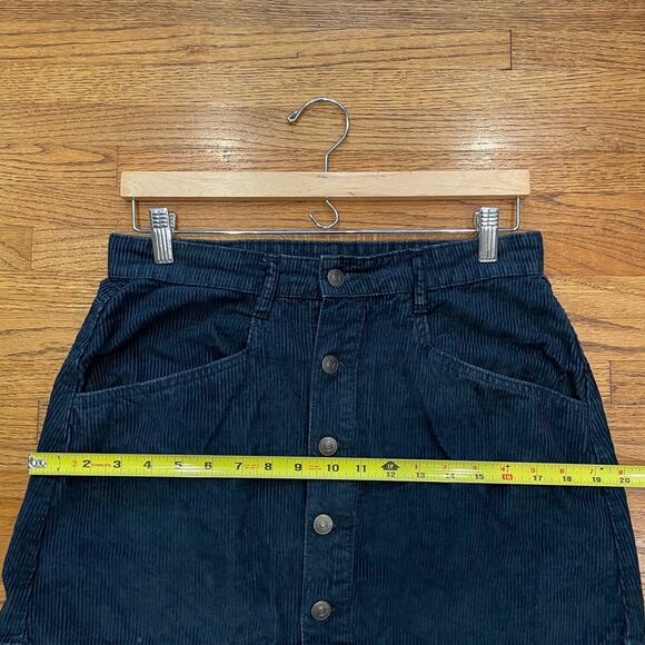 Free People Ray Corduroy Mini Skirt Black Sz 6 100% Cotton High Waist - Picture 8 of 10